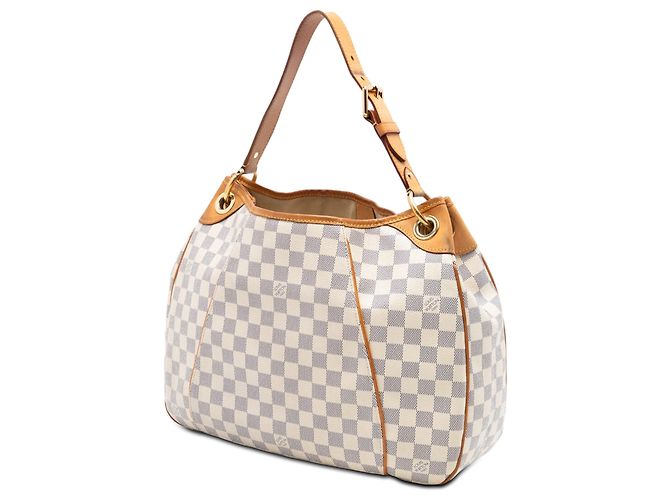 Borsa a tracolla Louis Vuitton Damier Azur Galliera PM bianca Bianco - vista 2