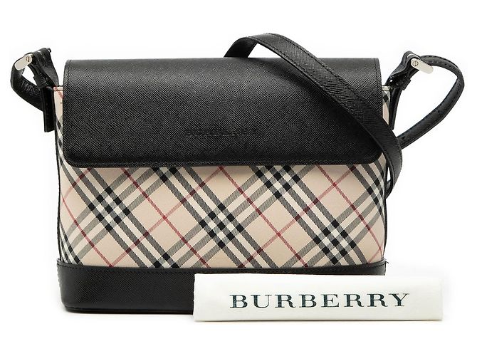 Borsa a tracolla in tela Burberry Nova Check beige - vista 9