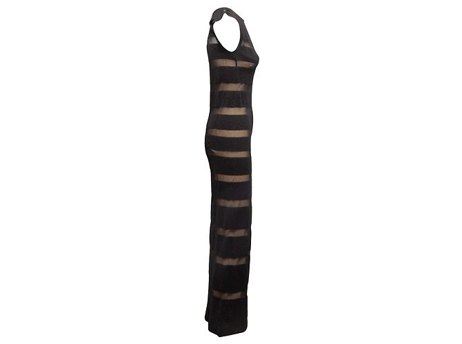 Ärmelloses Missoni gestreiftes Strick-Maxikleid in Schwarz Größe IT 40 - Ansicht 2