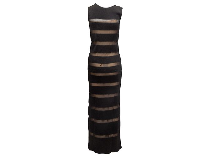 Ärmelloses Missoni gestreiftes Strick-Maxikleid in Schwarz Größe IT 40 - Ansicht 3