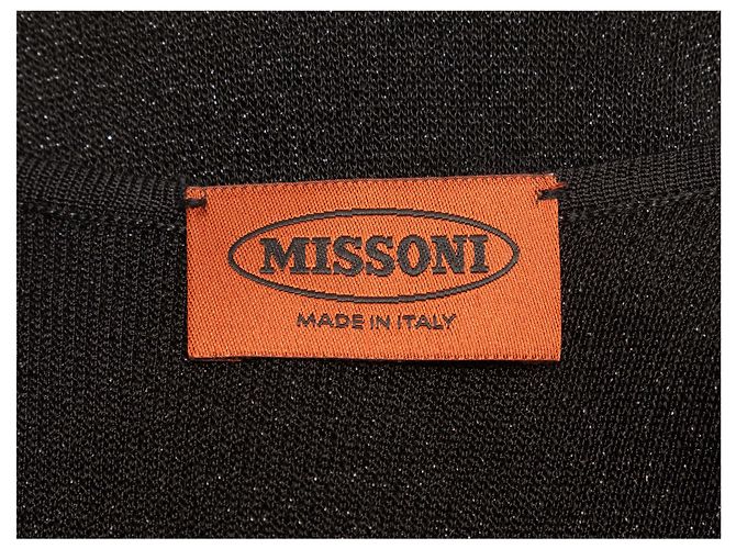 Ärmelloses Missoni gestreiftes Strick-Maxikleid in Schwarz Größe IT 40 - Ansicht 4