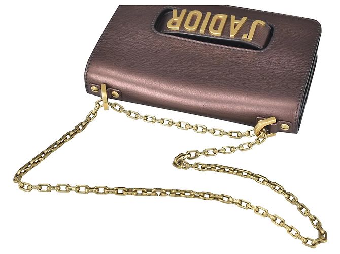 Borsa a tracolla con patta a catena Dior Medium J'Adior marrone - vista 11