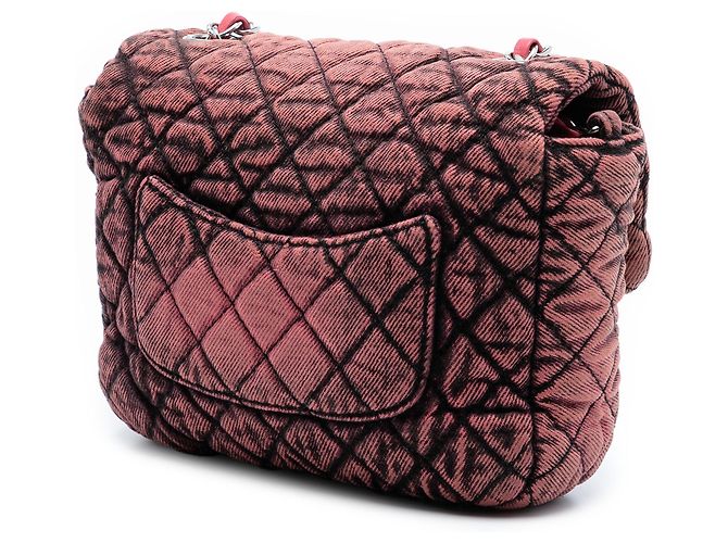 Borsa a tracolla Chanel Small Square CC trapuntata Denimpression Single Flap rosa - vista 2