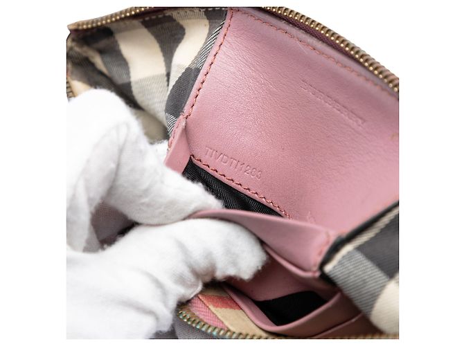 Borsa a tracolla in pelle Peyton rosa Burberry - vista 6