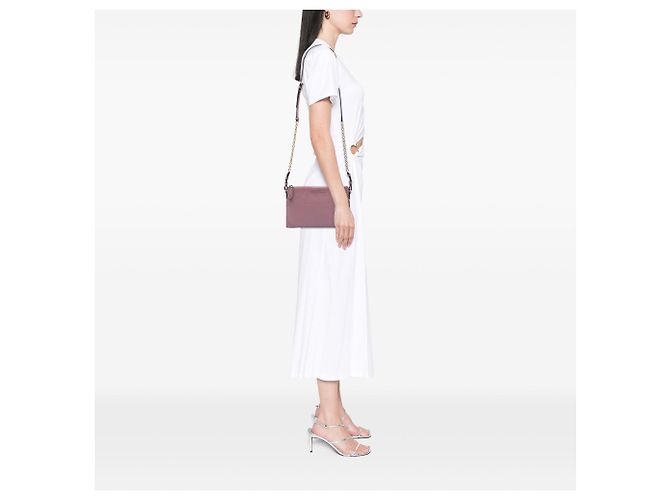 Borsa a tracolla in pelle Peyton rosa Burberry - vista 7