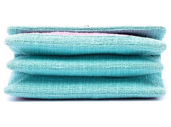 Chanel CC gesteppte Bicolor-Tweed-Schultertasche in Blau - Ansicht 3