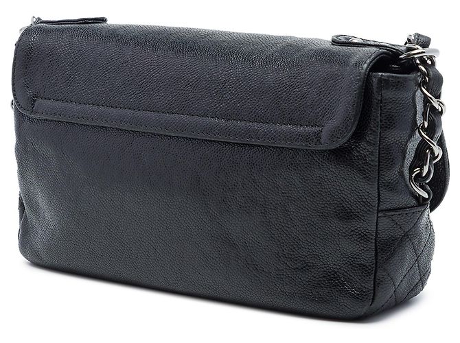 Borsa a tracolla Chanel Caviar Pocket In The City Single Flap nera Nero - vista 2