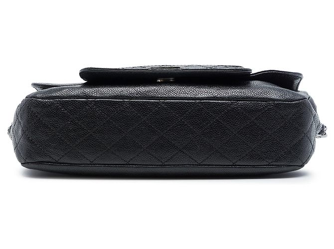 Borsa a tracolla Chanel Caviar Pocket In The City Single Flap nera Nero - vista 3