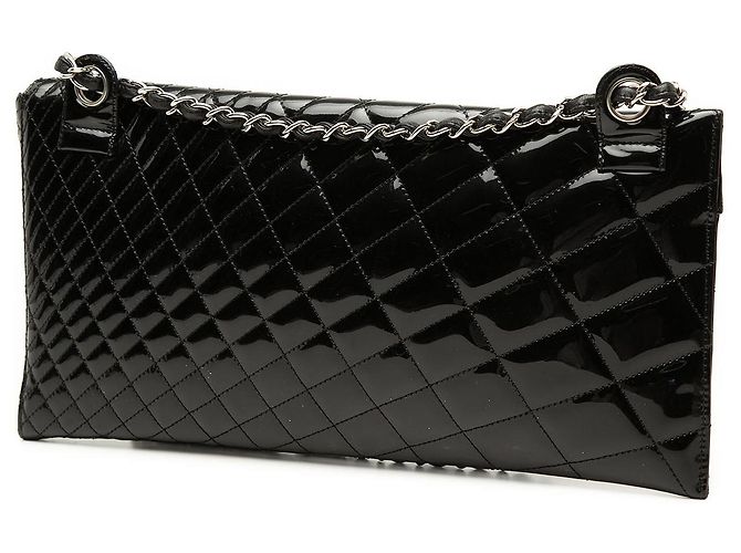 Borsa a Spalla Chanel Black Quilted Patent Geometric Kaleidoscope Nero - vista 2