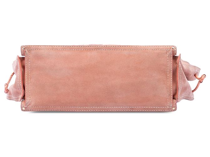 Bolso LOEWE Suede Crown Logo Shopper rosa - vista 3