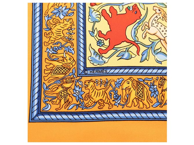 Hermès Chasse En Inde Seidentuch 90 Orange - Ansicht 3