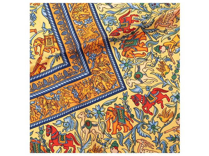 Hermès Chasse En Inde Seidentuch 90 Orange - Ansicht 7