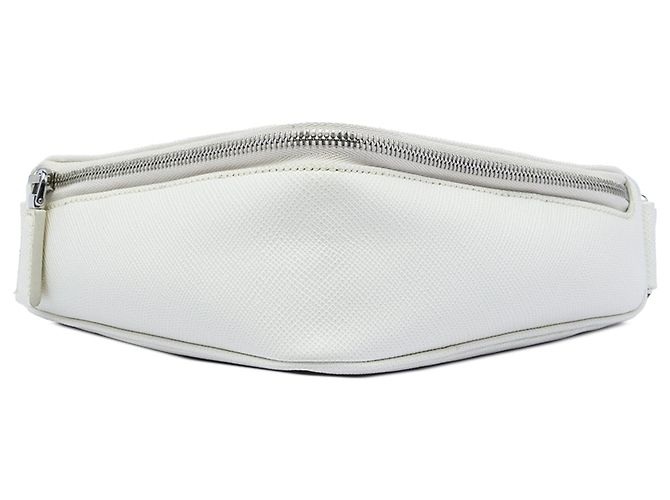 Borsa a tracolla convertibile Prada Saffiano Cuir Triangle bianca Bianco - vista 3