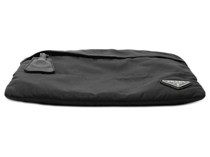 Borsa a tracolla con zip Prada Tessuto nero - vista 3