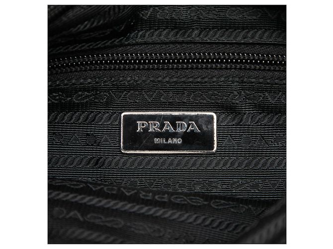 Borsa a tracolla con zip Prada Tessuto nero - vista 5