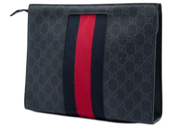 Clutch Gucci GG Supreme Web nera Nero - vista 2