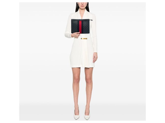 Clutch Gucci GG Supreme Web nera Nero - vista 5