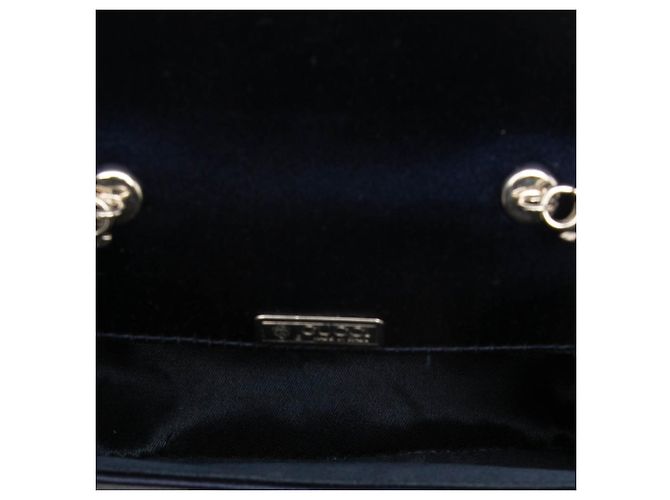 Borsa da notte Gucci Mini Satin Bamboo blu - vista 4