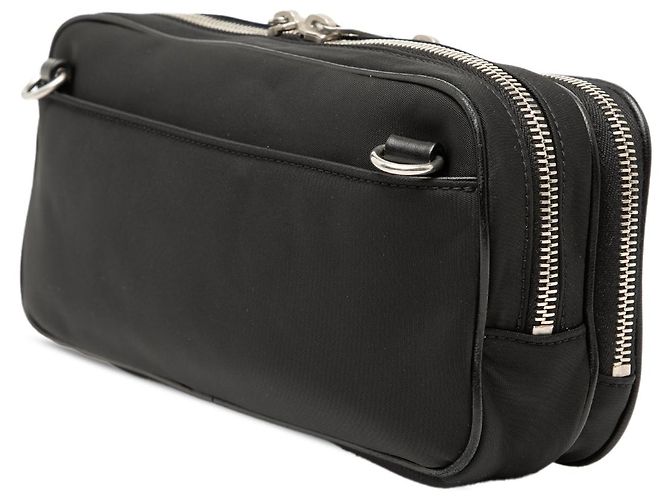 Borsa a tracolla in nylon e vernice nera Saint Laurent Nero - vista 2