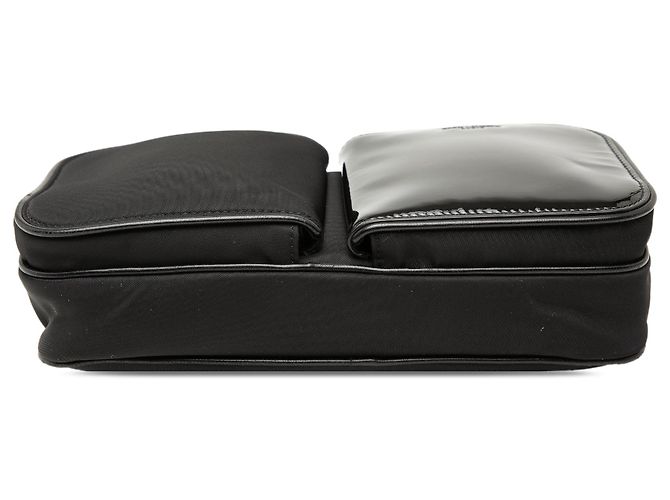 Borsa a tracolla in nylon e vernice nera Saint Laurent Nero - vista 3