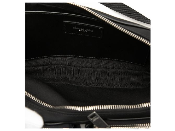 Borsa a tracolla in nylon e vernice nera Saint Laurent Nero - vista 4