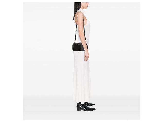 Borsa a tracolla in nylon e vernice nera Saint Laurent Nero - vista 7