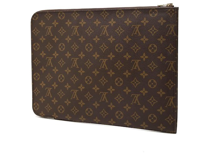 Pasta Executiva Louis Vuitton Monogram Poche Documents Portfolio Marrom - vista 2