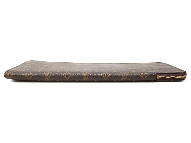 Pasta Executiva Louis Vuitton Monogram Poche Documents Portfolio Marrom - vista 3