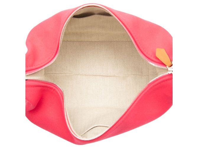 Piccola borsa vanity Hermès Small Toile Bride A Brac rosa - vista 4