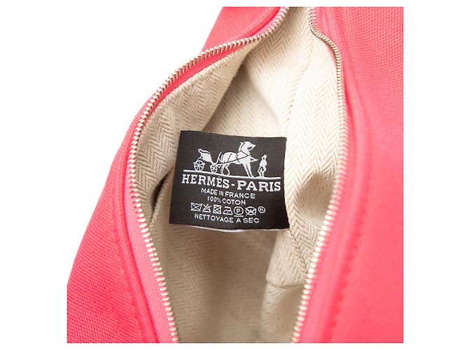 Piccola borsa vanity Hermès Small Toile Bride A Brac rosa - vista 6