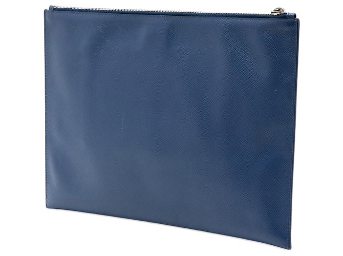 Clutch Blue Prada Saffiano Bellboy Voyage - vista 2