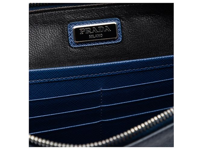 Clutch Blue Prada Saffiano Bellboy Voyage - vista 5