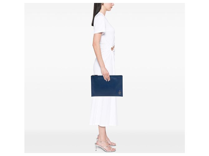 Clutch Blue Prada Saffiano Bellboy Voyage - vista 6