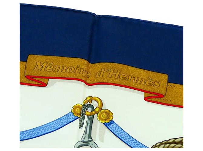 Hermès Sciarpa in seta blu Memoire d Hermes 90 - vista 3