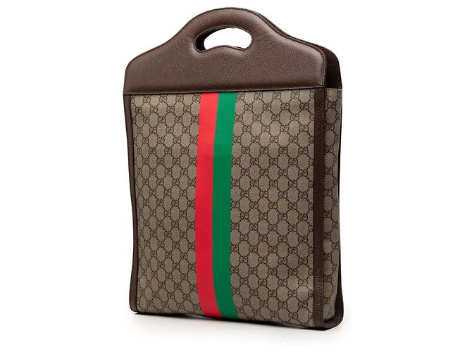 Borsa Gucci GG Supreme Web Tiger beige - vista 2