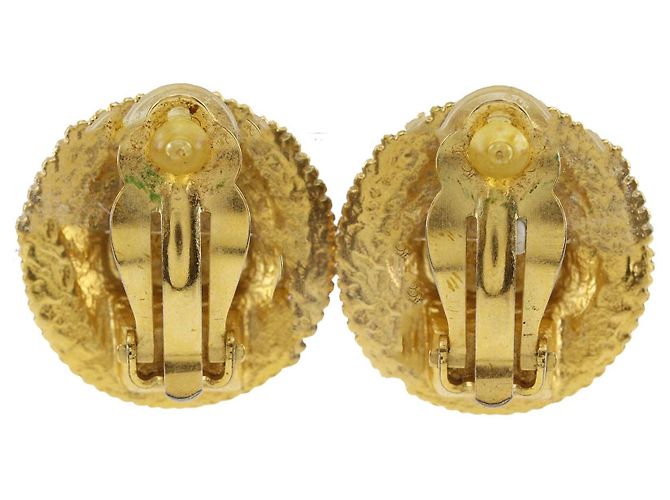 Orecchini a clip con medaglione placcati in oro Gold Chanel CC D'oro - vista 3