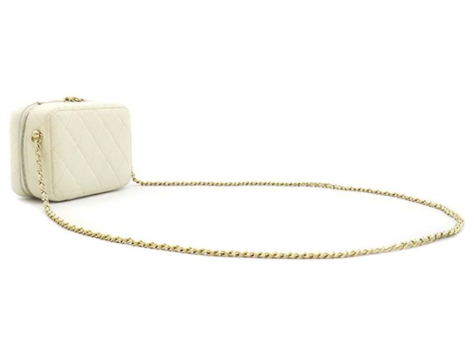 Vanity Borsa a tracolla Chanel Mini CC in agnello trapuntato e placca dorata D'oro - vista 11