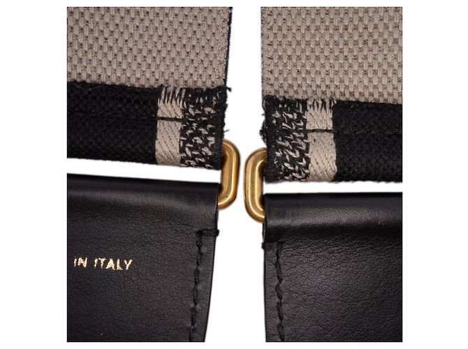 Tracolla regolabile in cotone ricamato nero Dior con anello - vista 4