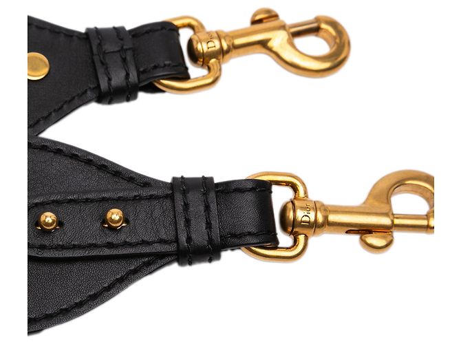 Tracolla regolabile in cotone ricamato nero Dior con anello - vista 5