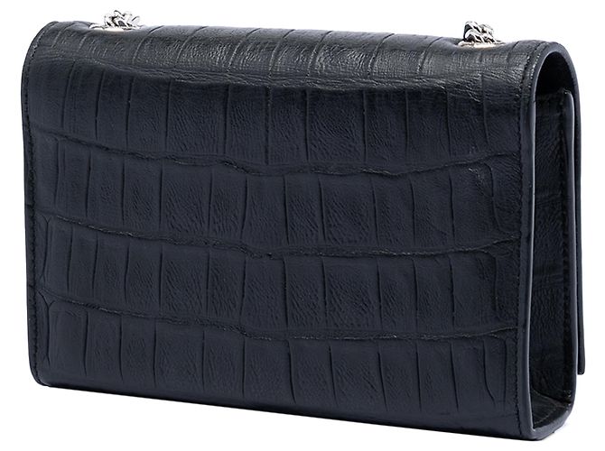 Borsa a tracolla Kate con nappa con stampa coccodrillo nera Saint Laurent Small Nero - vista 2