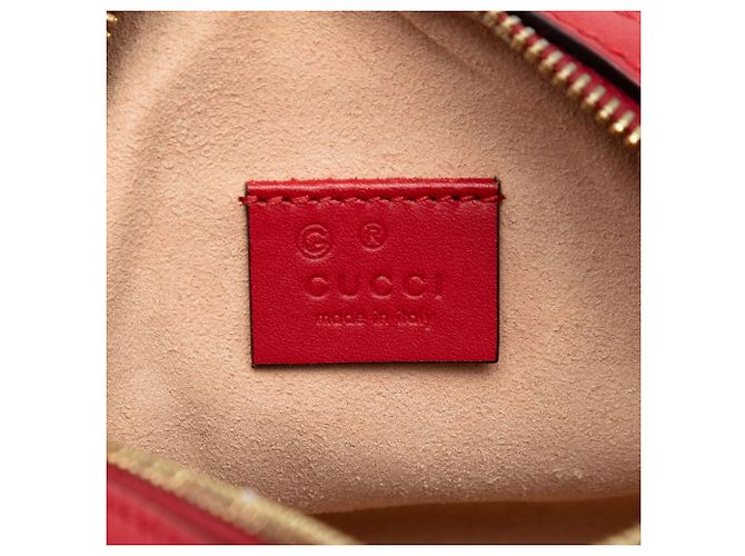 Borsa Boston Gucci Mini GG Supreme Blooms rossa Rosso - vista 5