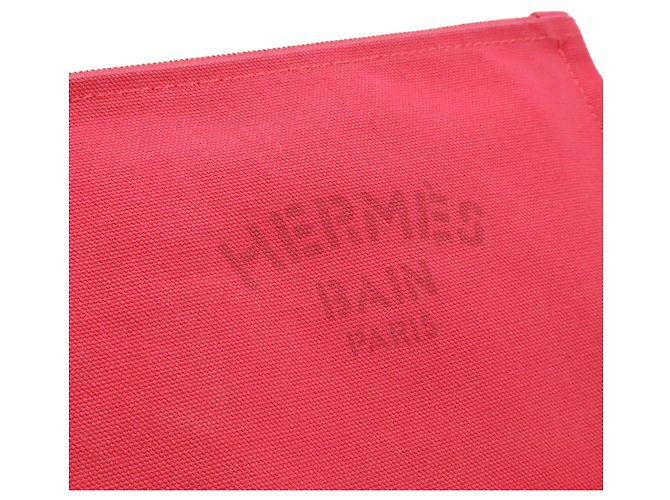 Pochette plana Red Hermès Toile Bain Yachting PM Vermelho - vista 4