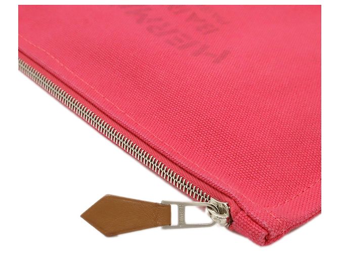 Pochette plana Red Hermès Toile Bain Yachting PM Vermelho - vista 7