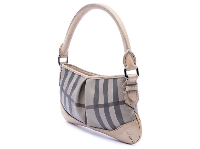 Burberry Smoke Check Schultertasche aus beschichteter Canvas in Grau - Ansicht 2