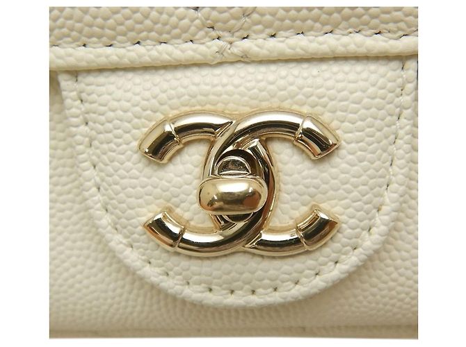 Camera Bolsa de câmera Chanel CC Quilted Caviar branca Branco - vista 12