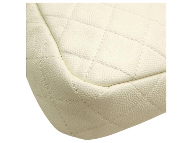 Camera Bolsa de câmera Chanel CC Quilted Caviar branca Branco - vista 15