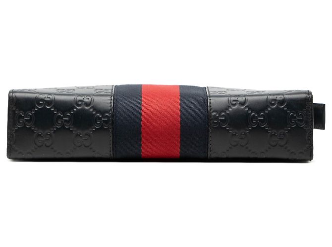 Clutch Gucci Guccissima Web blu - vista 3