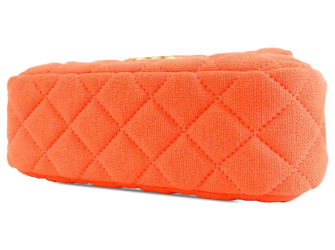 Chanel Small Quilted Jersey Wavy CC Hobo Crossbody Bag Orange - Ansicht 3