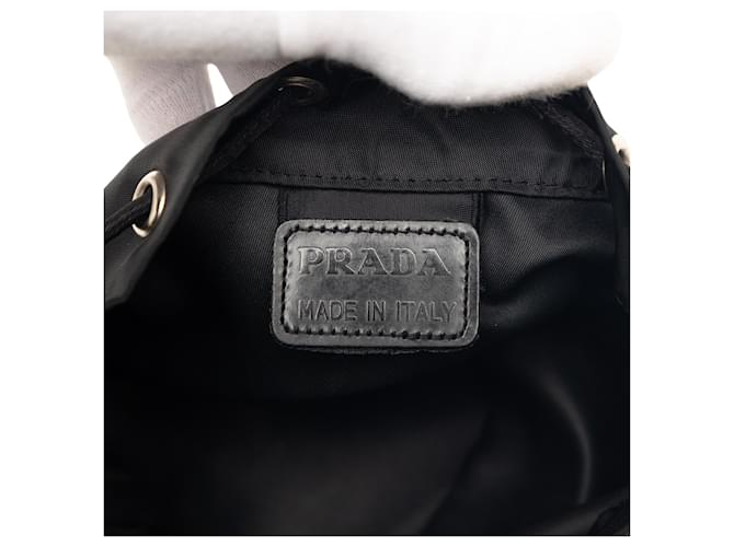 Pochette con coulisse Tessuto nera Prada Nero - vista 5