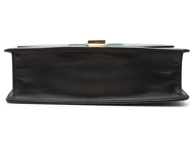 Sac à main Sylvie en cuir de veau Small Web noir Gucci - vue 3